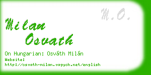 milan osvath business card
