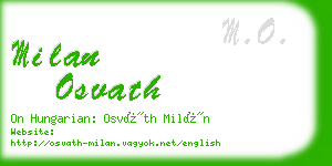 milan osvath business card